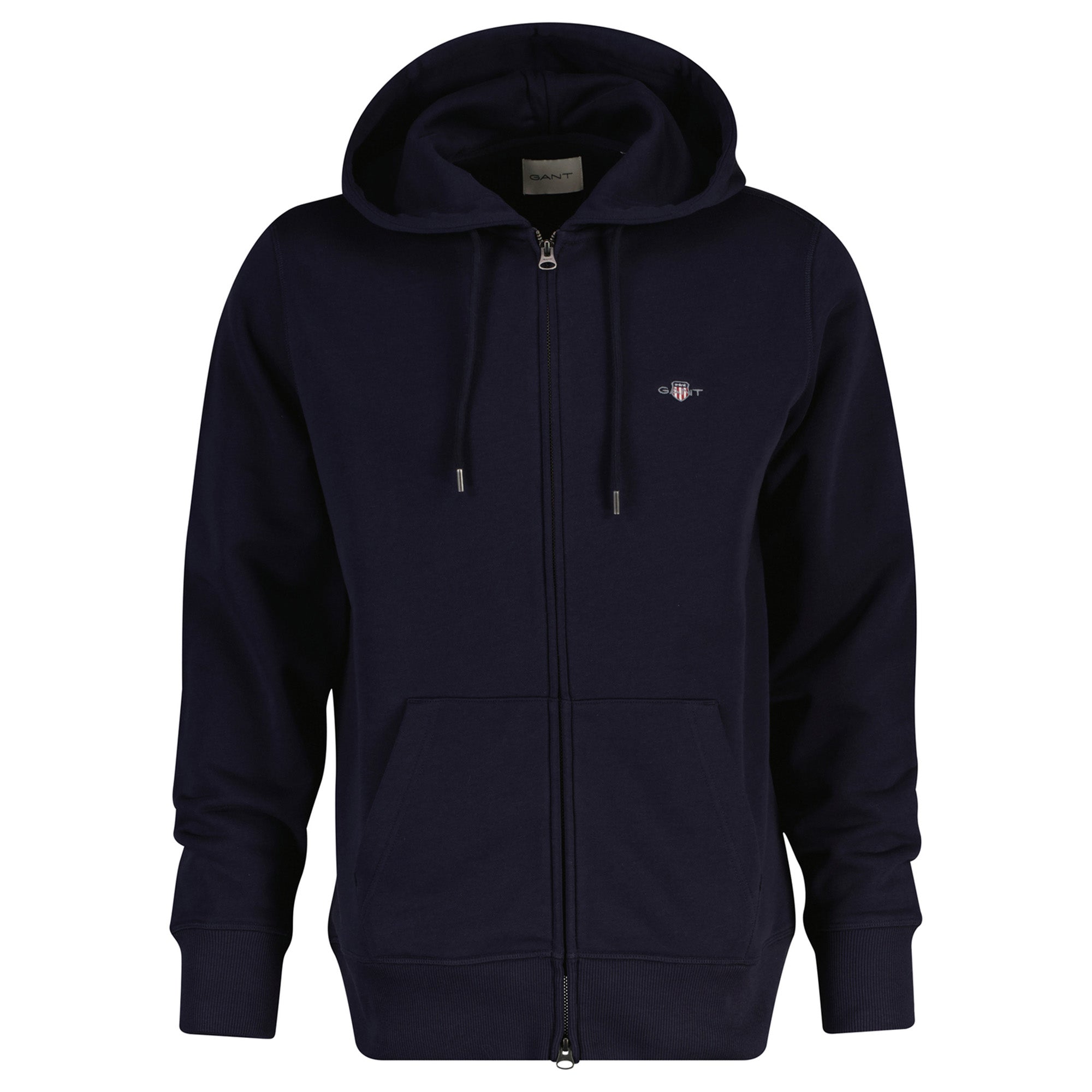 GANT Herren Sweatjacke - SHIELD ZIP HOODIE, Kapuze, Regular Fit, Logo-Stickerei, Baumwollmix