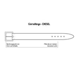Diesel men''''s belt B-profile, genuine leather with metal buckle - Black