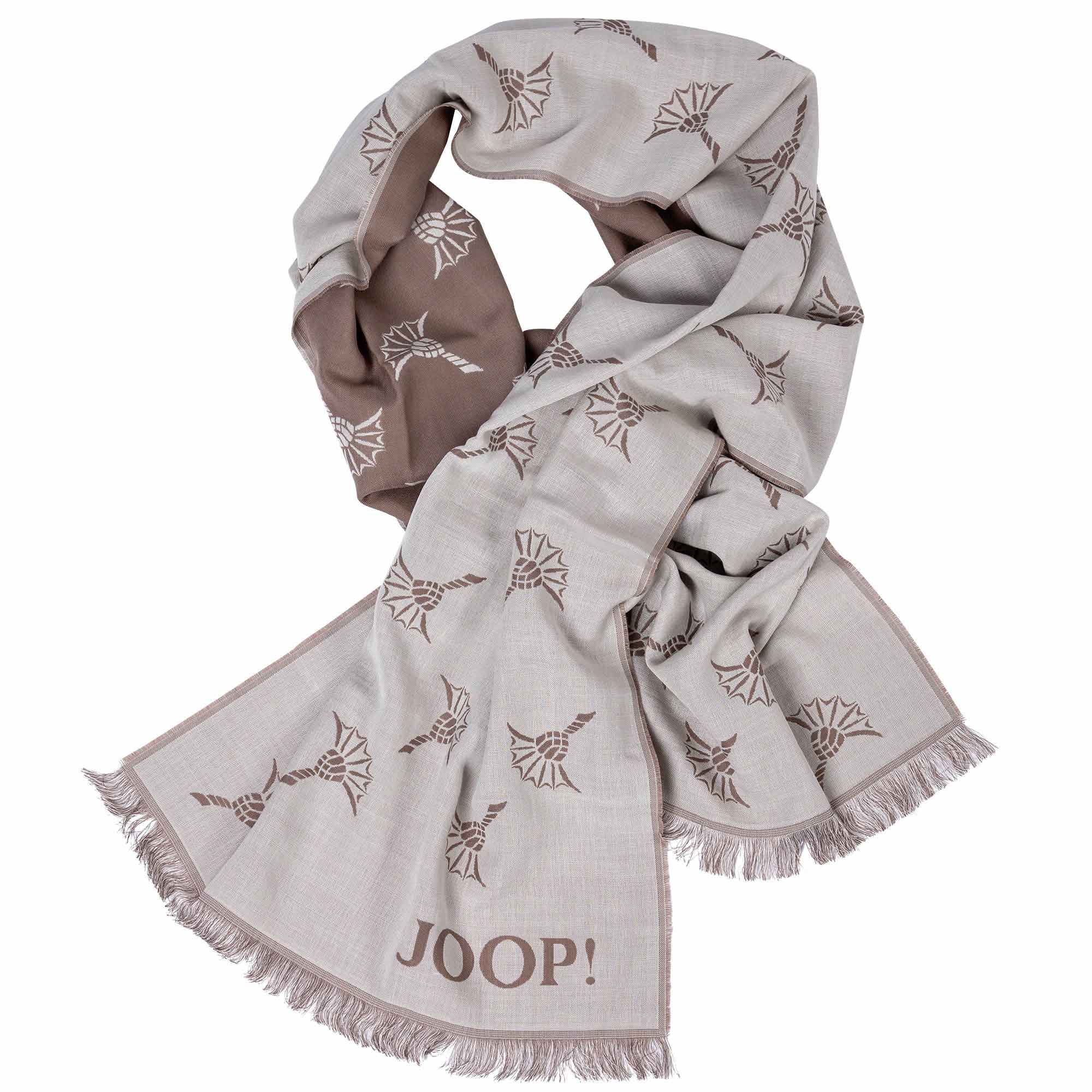 JOOP! Herren Schal - Feris, Webschal, Cornflower, Logo, Bicolor, ca. 180 x 60 cm