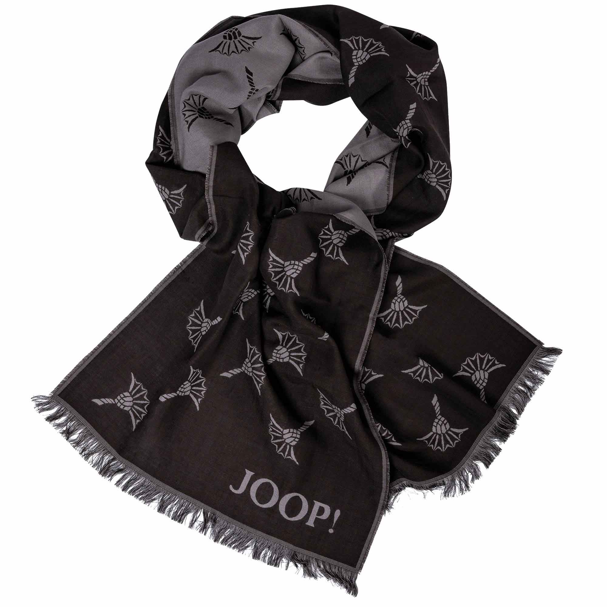 JOOP! Herren Schal - Feris, Webschal, Cornflower, Logo, Bicolor, ca. 180 x 60 cm