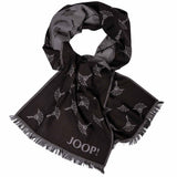 JOOP! men's scarf - Feris, woven scarf, cornflower, logo, bicolour, approx. 180 x 60 cm