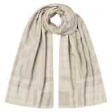 JOOP! Damen Schal - Webschal, Cornflower, Logo, Jacquard, Bicolor
