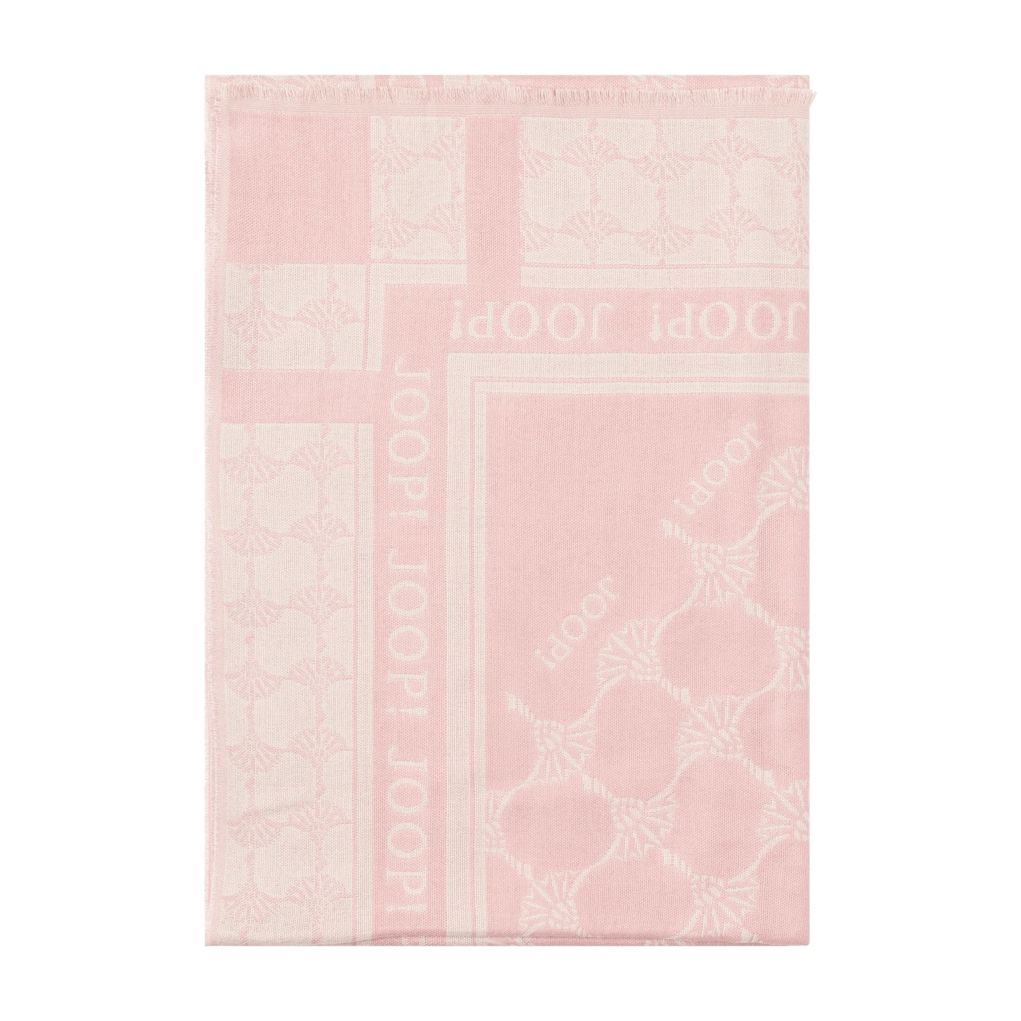 JOOP! Damen Schal - Webschal, Cornflower, Logo, Jacquard, Bicolor
