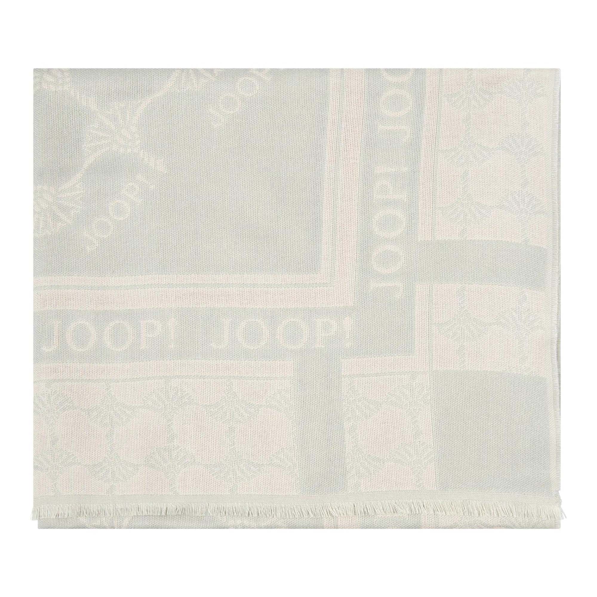JOOP! Damen Schal - Webschal, Cornflower, Logo, Jacquard, Bicolor