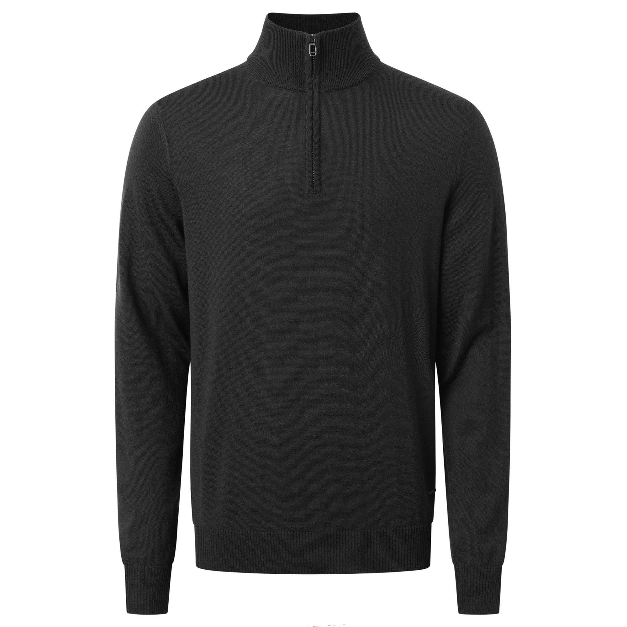 JOOP! Men’s Knit Sweater - Dario, Fine Knit, Stand-Up Collar with Zip, Virgin Wool