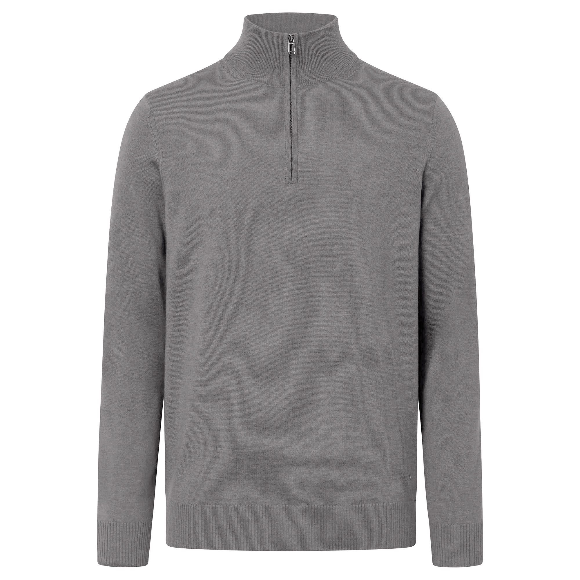 JOOP! Men’s Knit Sweater - Dario, Fine Knit, Stand-Up Collar with Zip, Virgin Wool