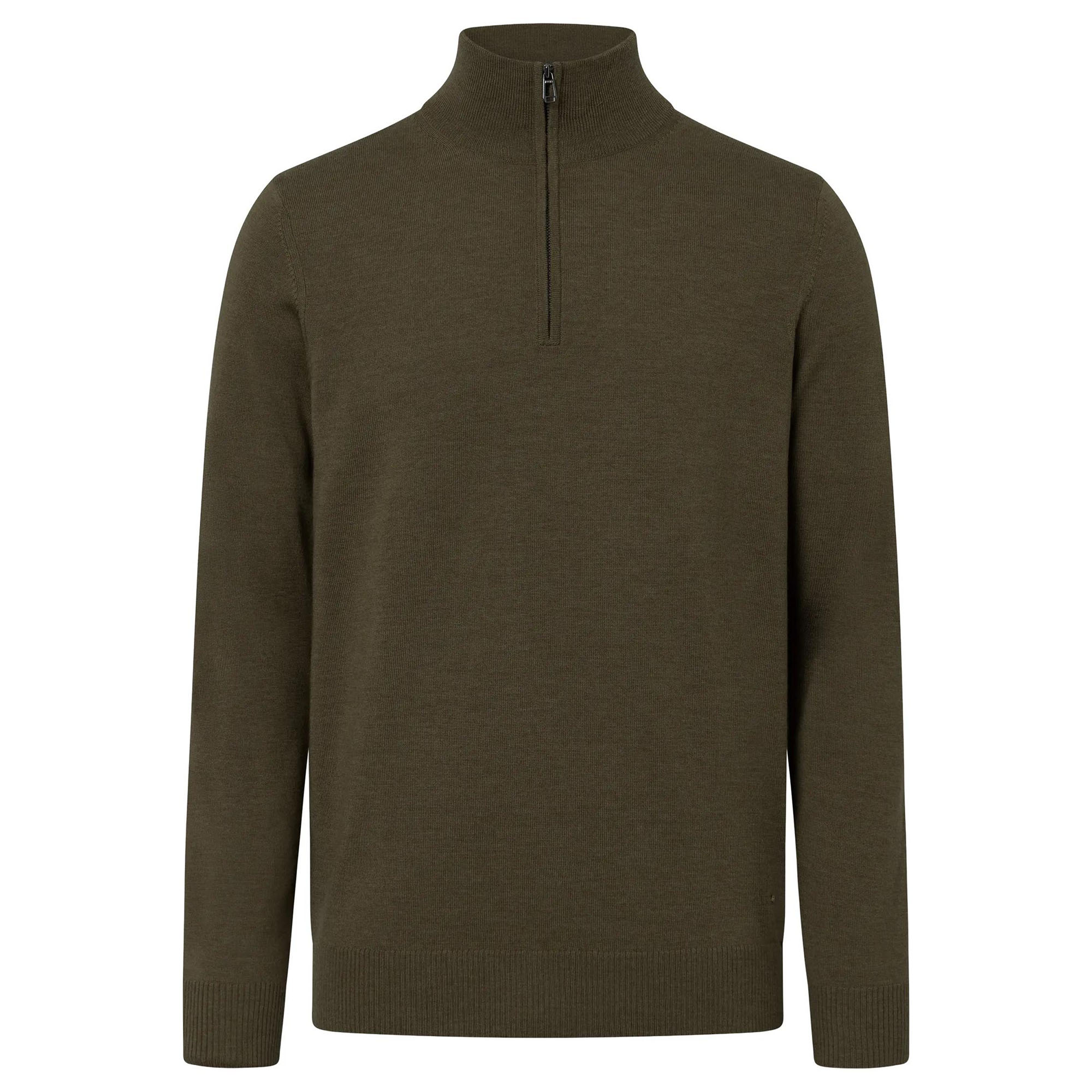 JOOP! Men’s Knit Sweater - Dario, Fine Knit, Stand-Up Collar with Zip, Virgin Wool