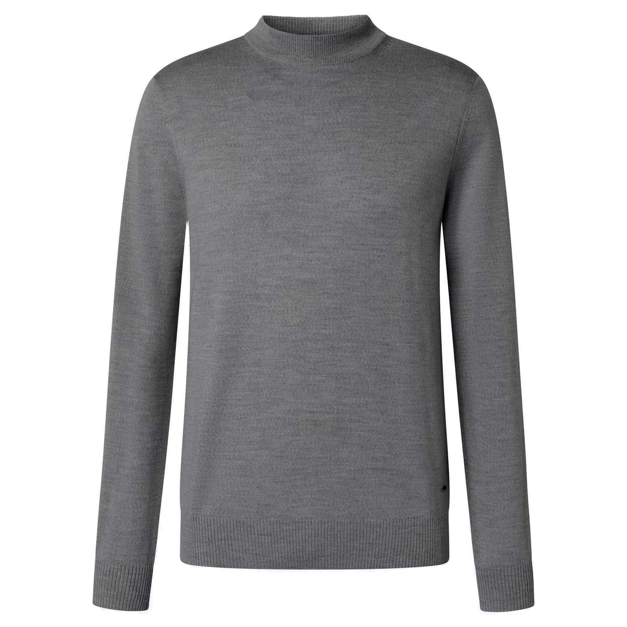 JOOP! Men’s Knit Sweater - Davide, Fine Knit, Short Stand-Up Collar, Virgin Wool