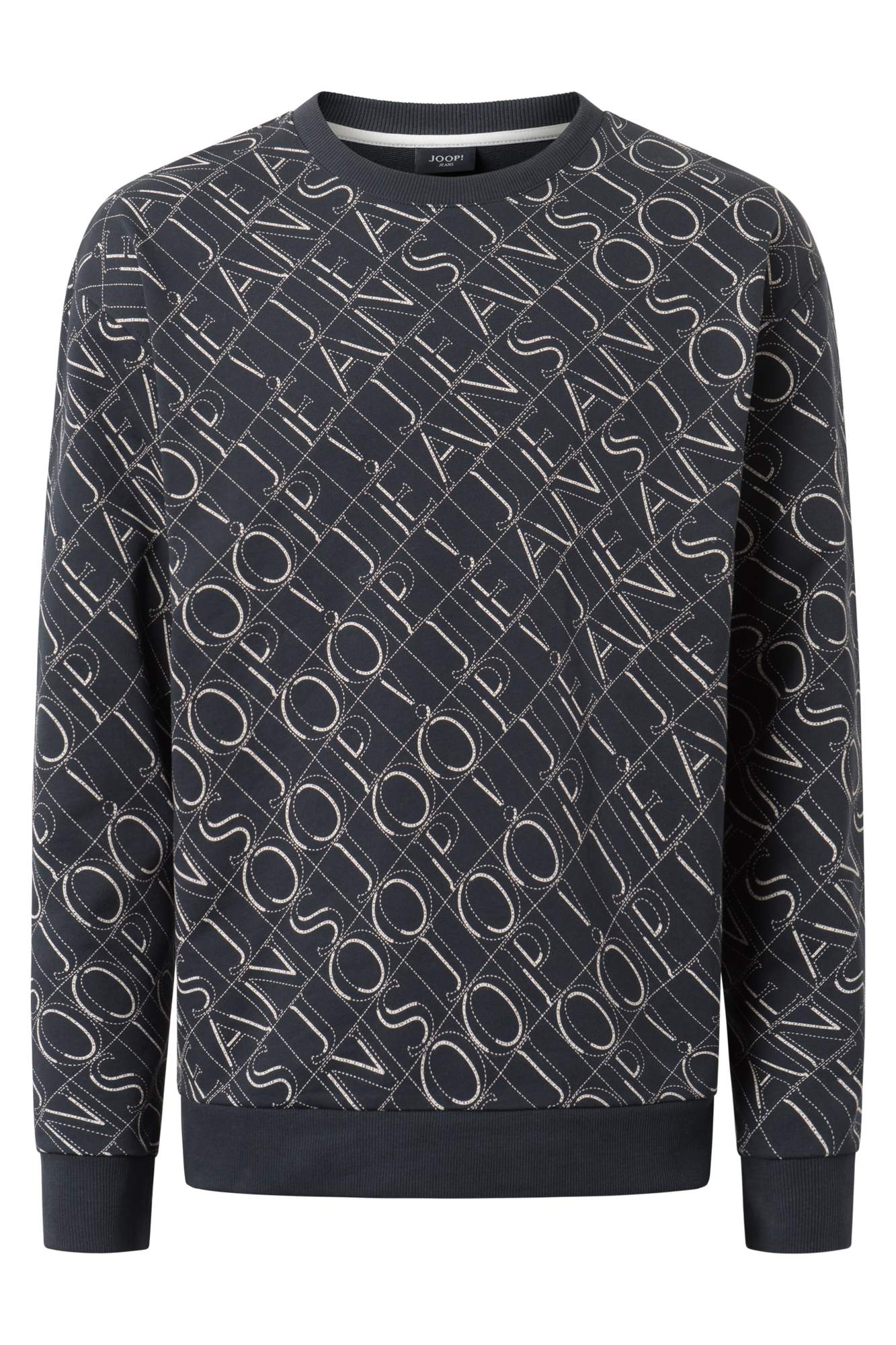 JOOP! JEANS Men's Sweatshirt - Sweater, round neck, logo all-over, cotton