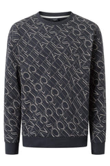 JOOP! JEANS Men's Sweatshirt - Sweater, round neck, logo all-over, cotton
