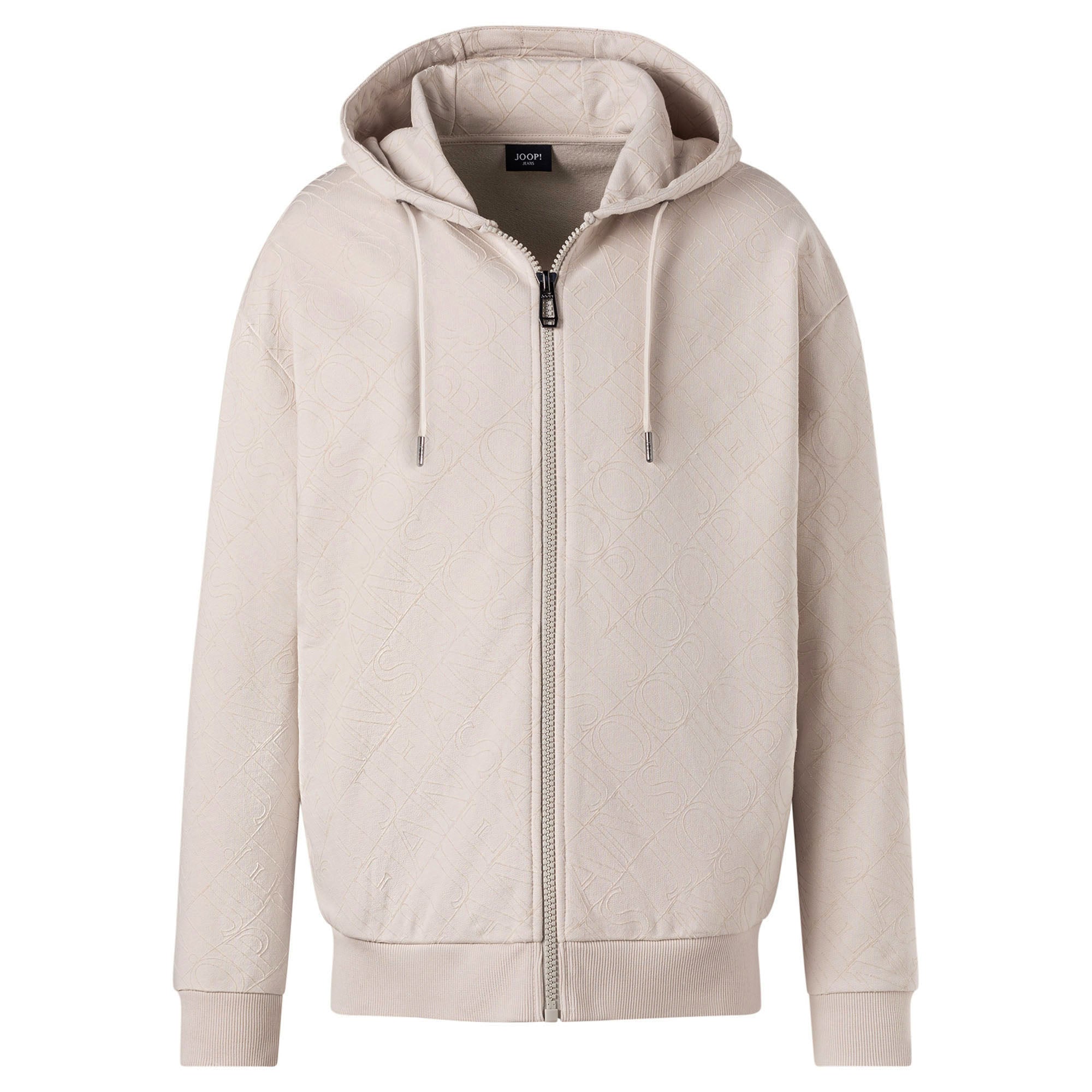 JOOP! JEANS Herren Sweatjacke - Cataldo, Kapuze, Reißverschluss, Logo Allover, Cotton