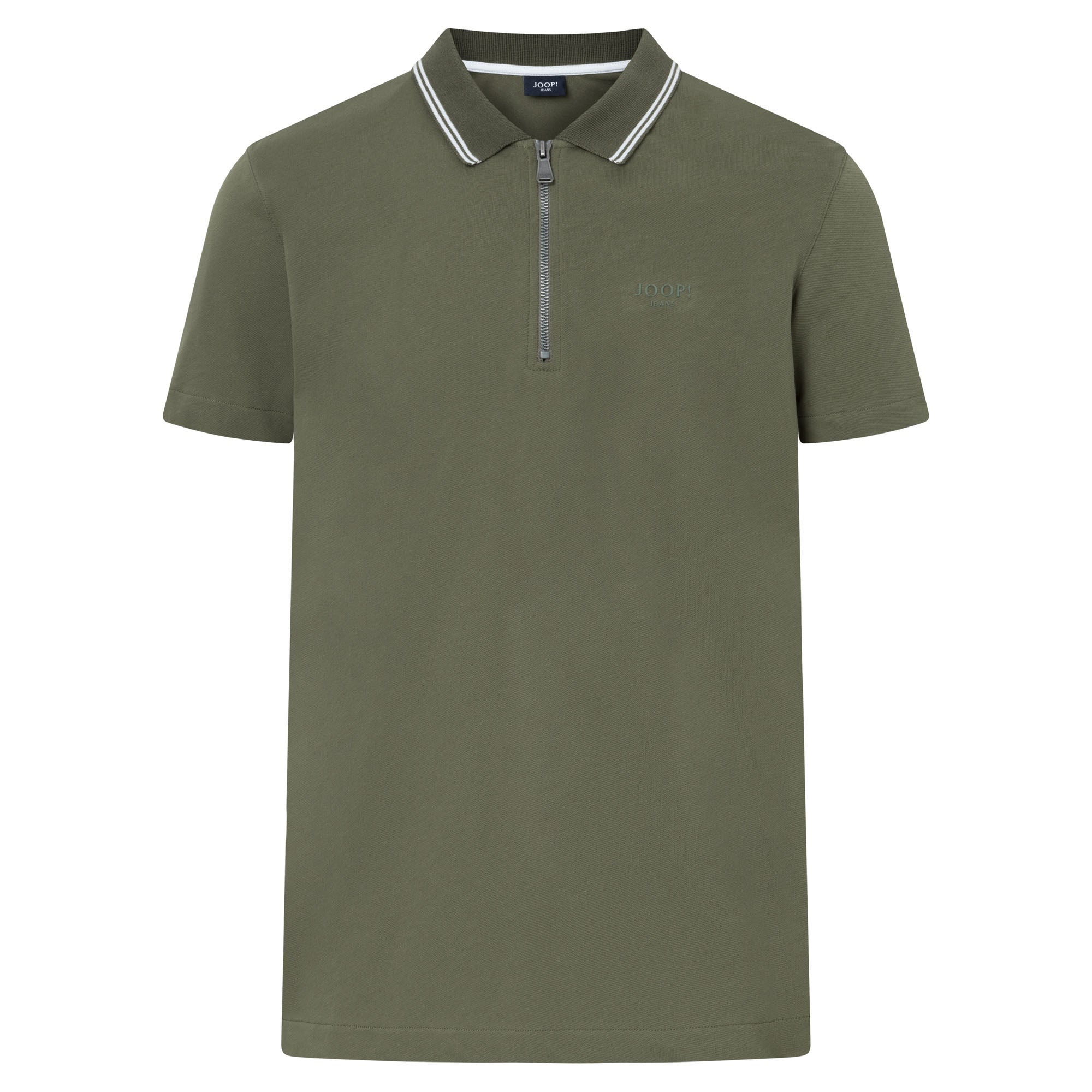 JOOP! JEANS Herren Poloshirt - Adam, Pique, Reißverschluss, Stretch, Kontraststreifen