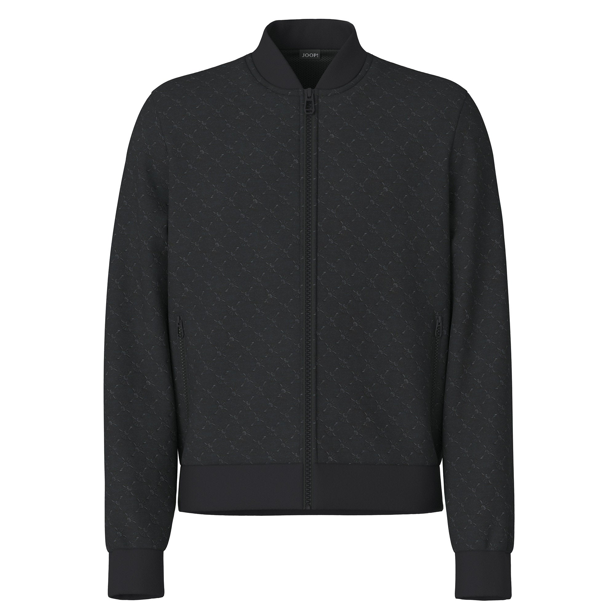 JOOP! Herren Sweatjacke mit Stehkragen - Barton, Allover-Logo, Reißverschluss