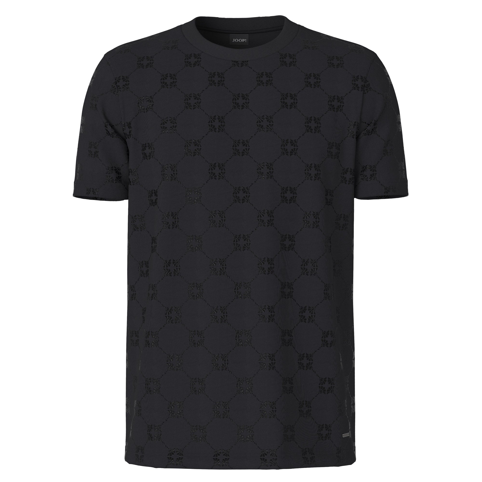 JOOP! Herren T-Shirt mit Allover-Logo - Berno, Rundhals, Kurzarm, Cornflower-Muster, Baumwolle
