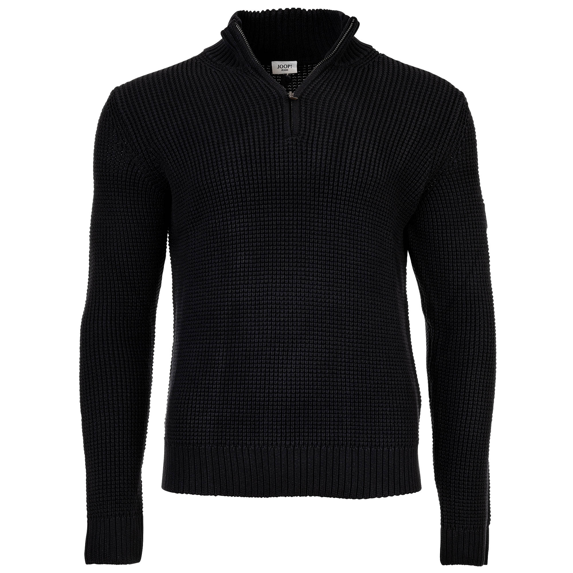 JOOP! JEANS Herren Strickpullover - Henrios, Grobstrick, Baumwolle, Half-Zipkragen, Bündchen, einfarbig