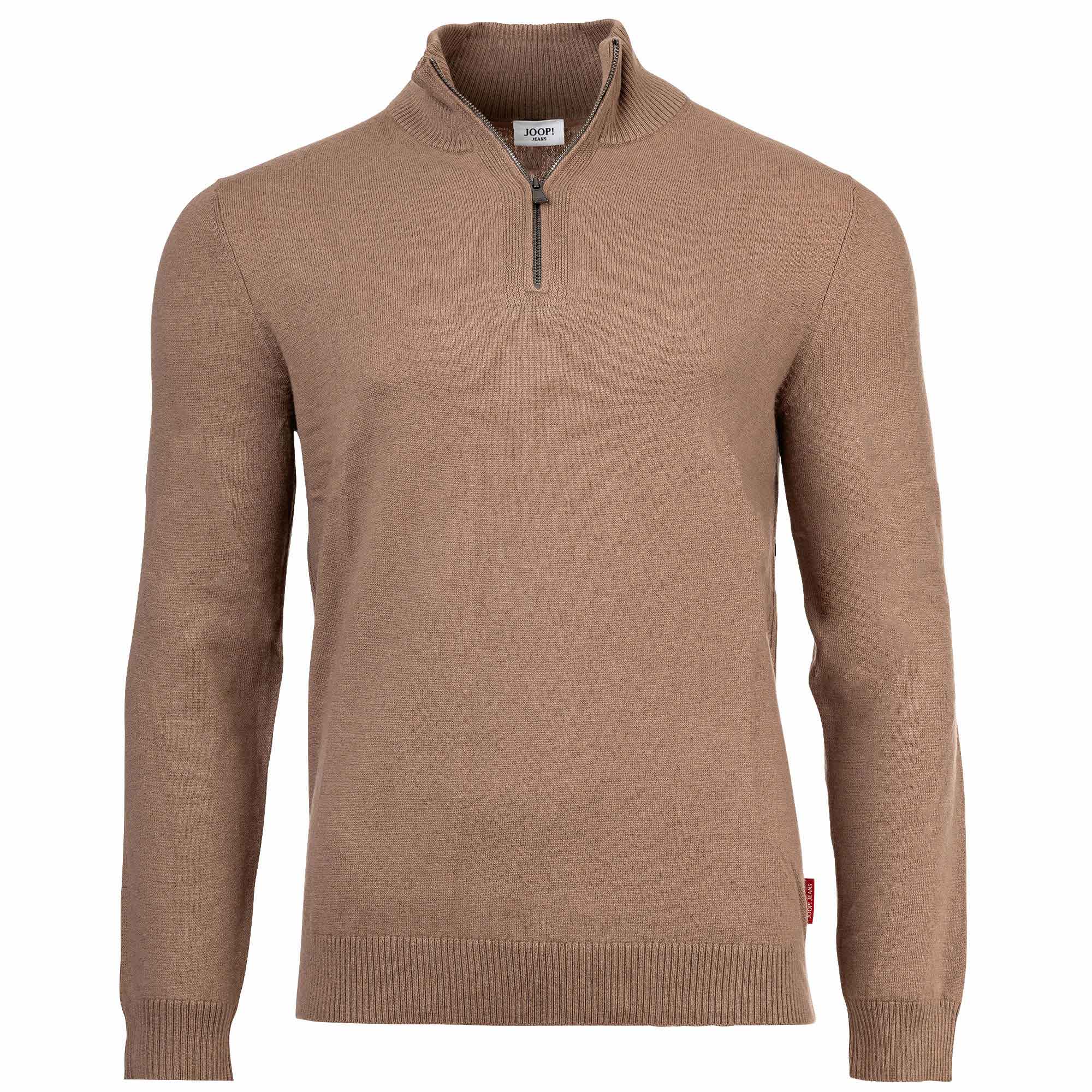 JOOP! JEANS Herren Strickpullover - Lauriono, Feinstrick, Wolle, Steh-Zipkragen, Bündchen, einfarbig