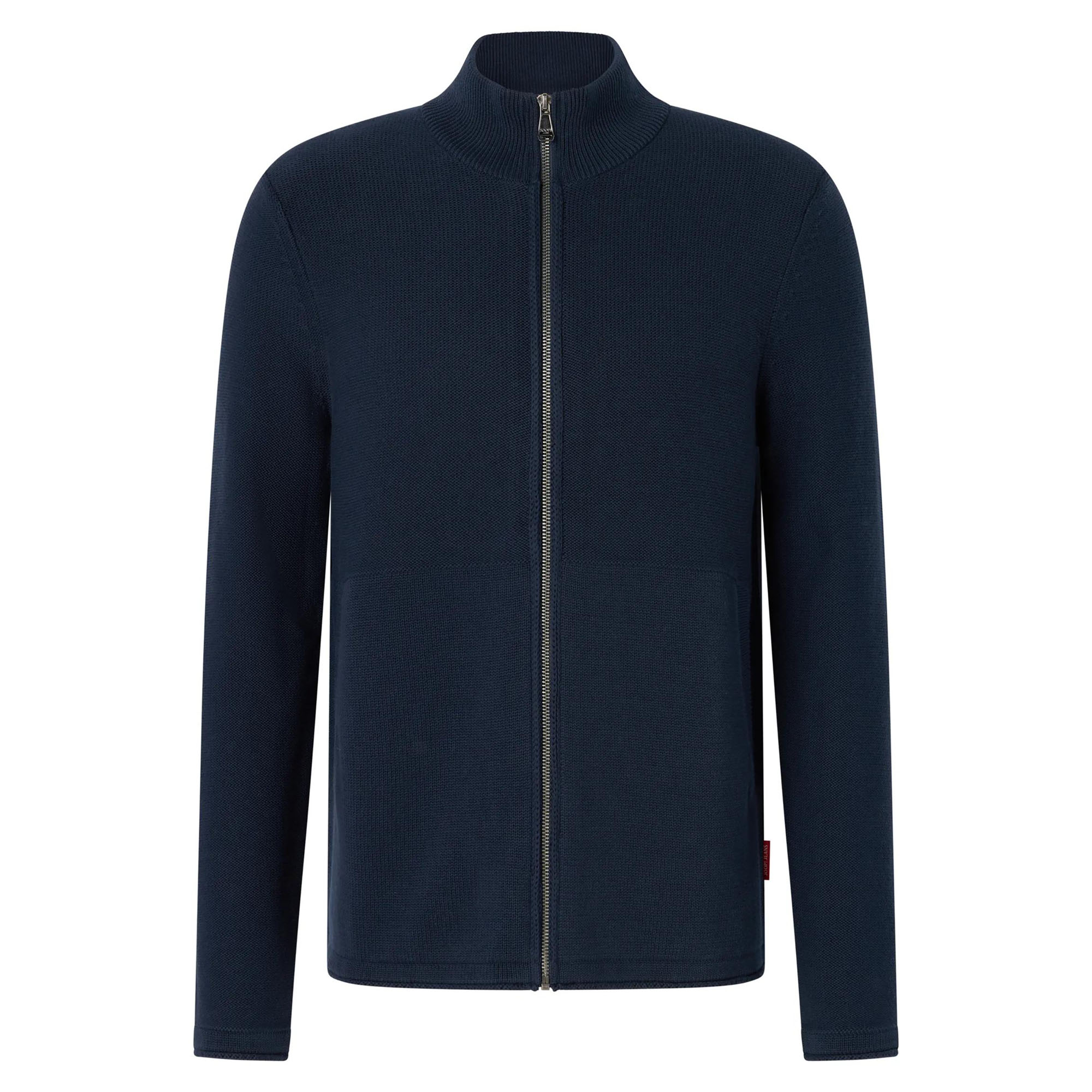 JOOP! JEANS Men's Cardigan - Peeter, cotton, chunky knit, zip-up jacket, stand-up collar, zipper