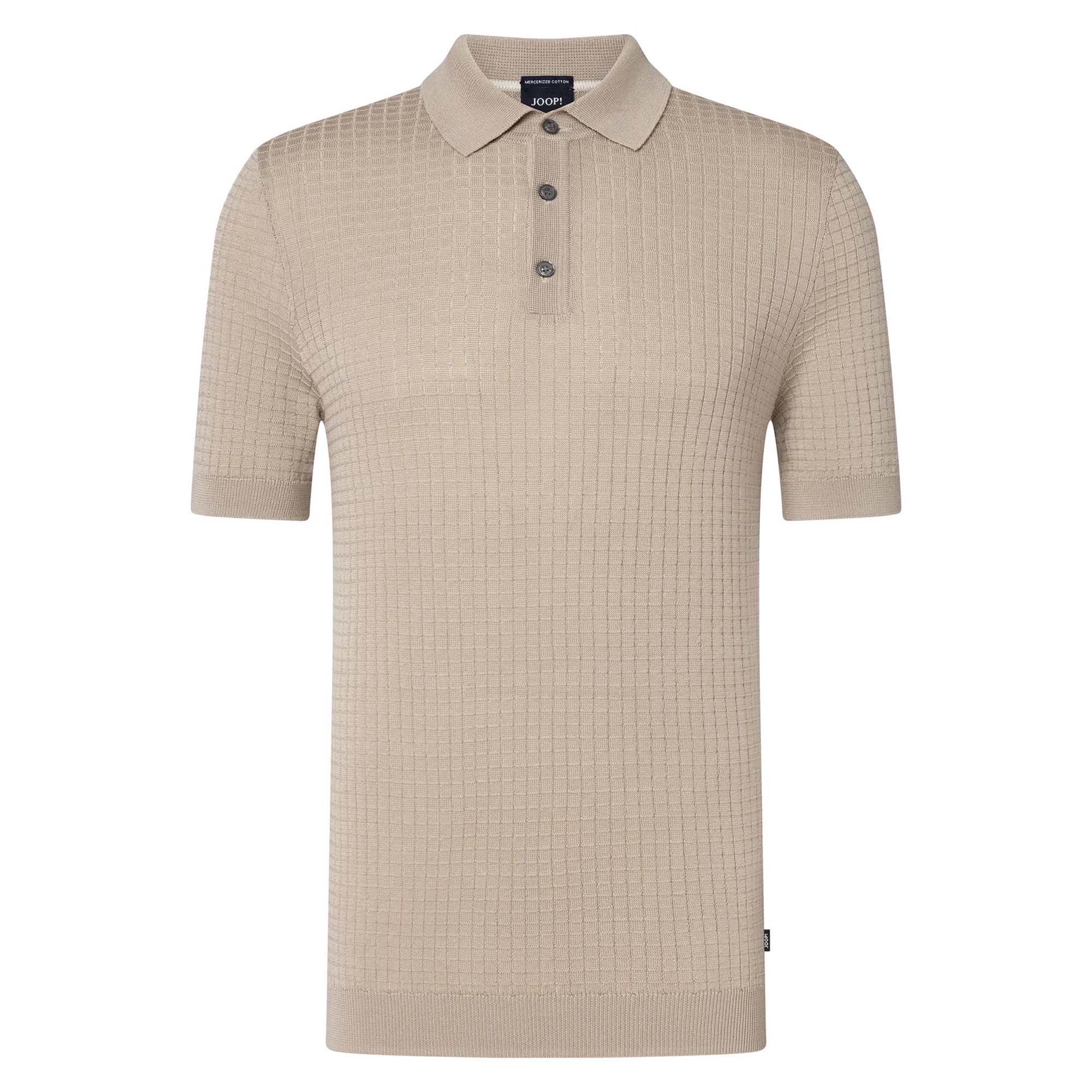 JOOP! Men's Knitted Polo Shirt - Vanceo, Cotton, Striped Texture
