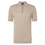 JOOP! Men's Knitted Polo Shirt - Vanceo, Cotton, Striped Texture