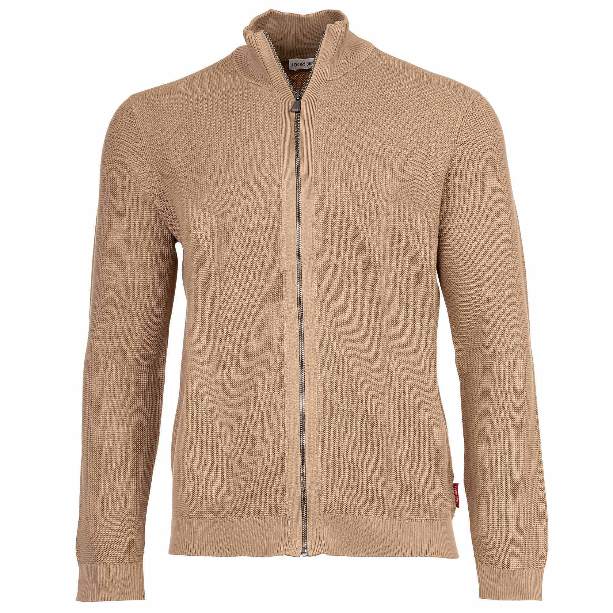 JOOP! JEANS Herren Strickjacke - Periamo, Grobstrick, Stehkragen-Zip, Baumwolle