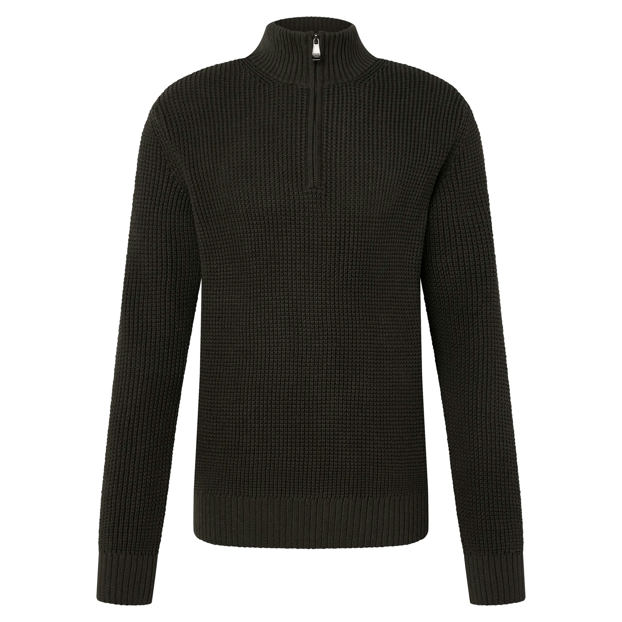 JOOP! JEANS Herren Strickpullover - Honrio, Grobstrick, Troyer-Kragen, Baumwolle