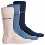 EMPORIO ARMANI men's socks, 3-pack - CASUAL COTTON, short socks, One Size