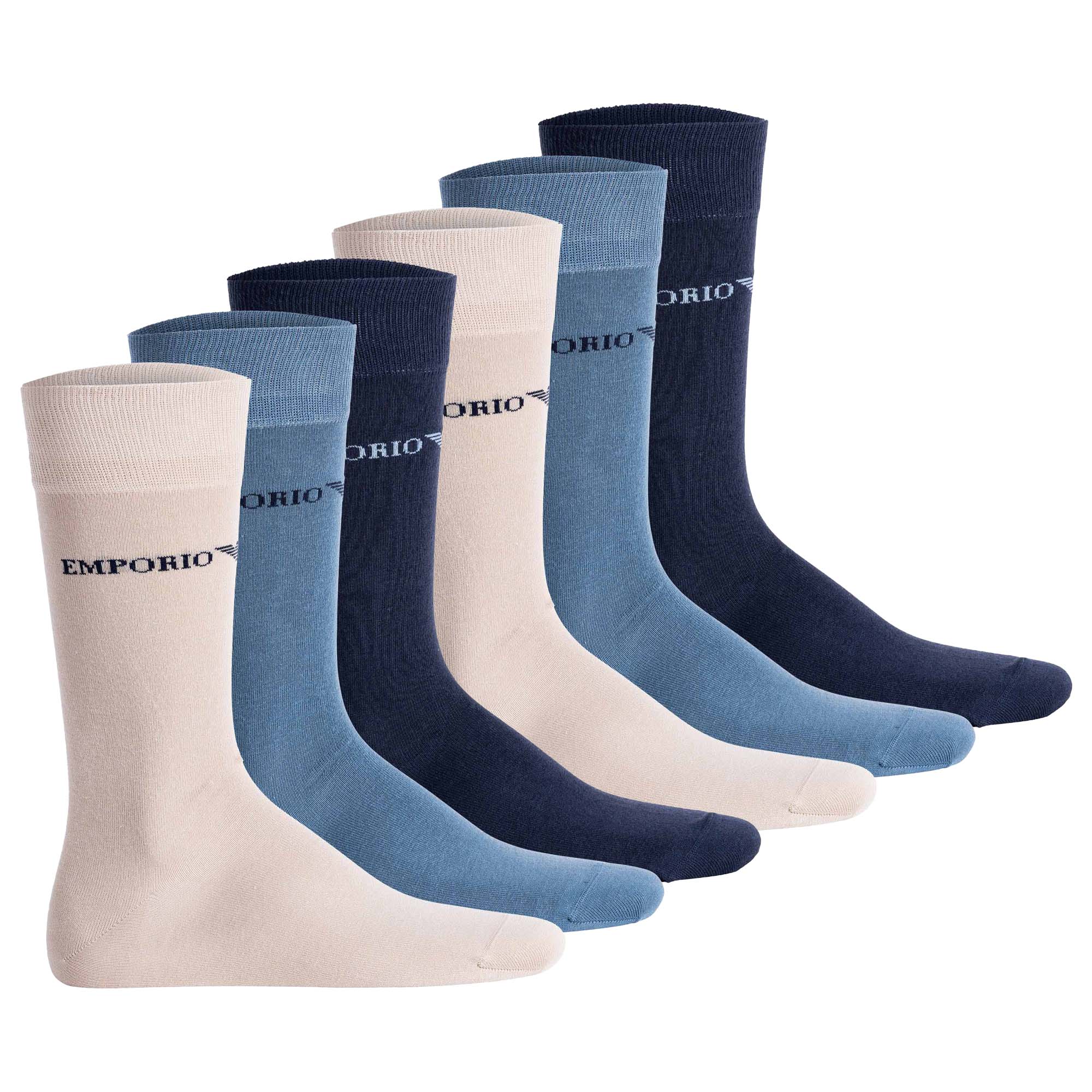 EMPORIO ARMANI Herren Socken, 6er Pack - CASUAL COTTON, Kurzsocken, One Size
