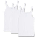 Sanetta 3er Pack Mädchen Unterhemd Shirt ohne Arm Top Basic - Weiß