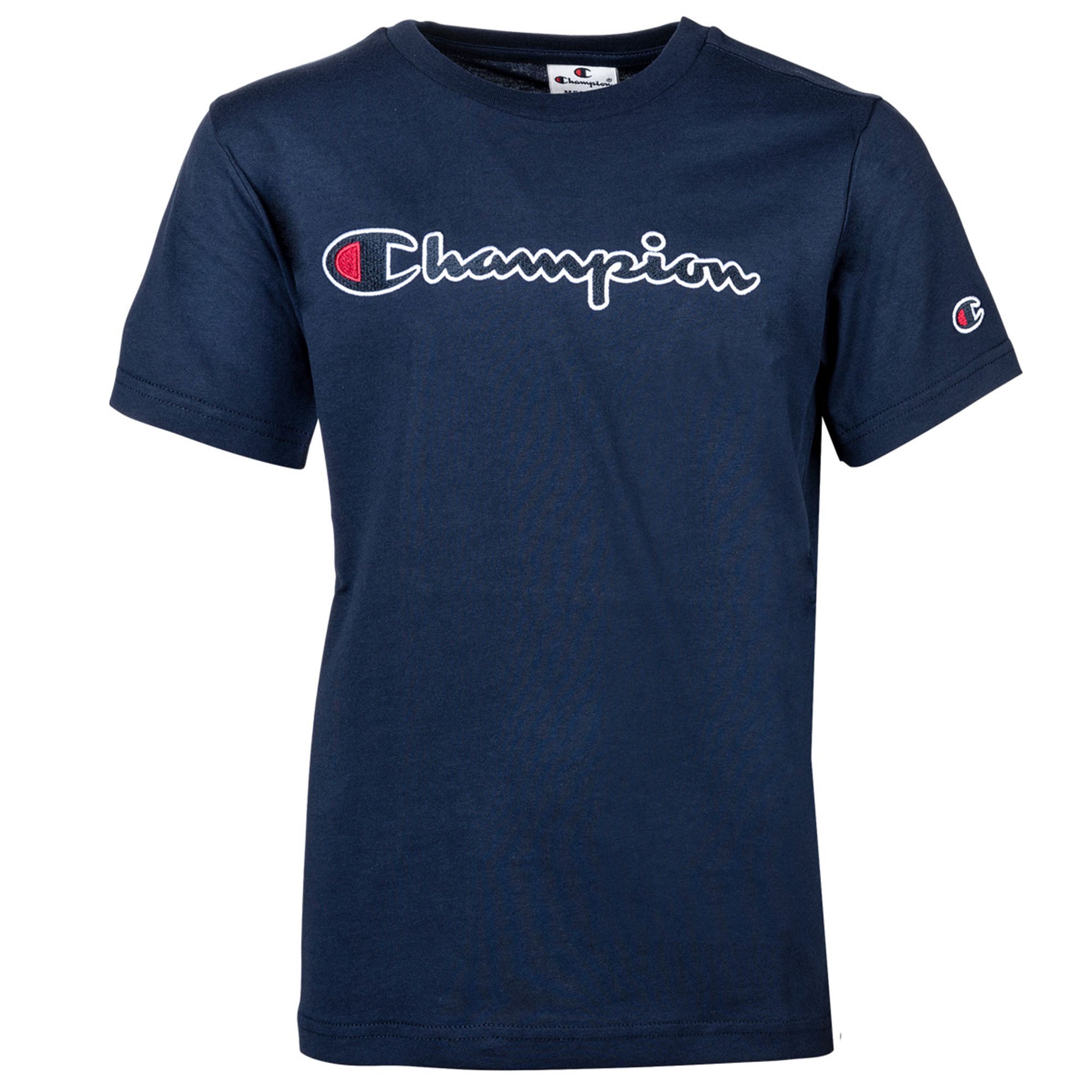 Champion Kinder Unisex T-Shirt - Oberteil, Rundhals, Baumwolle, Logo, einfarbig
