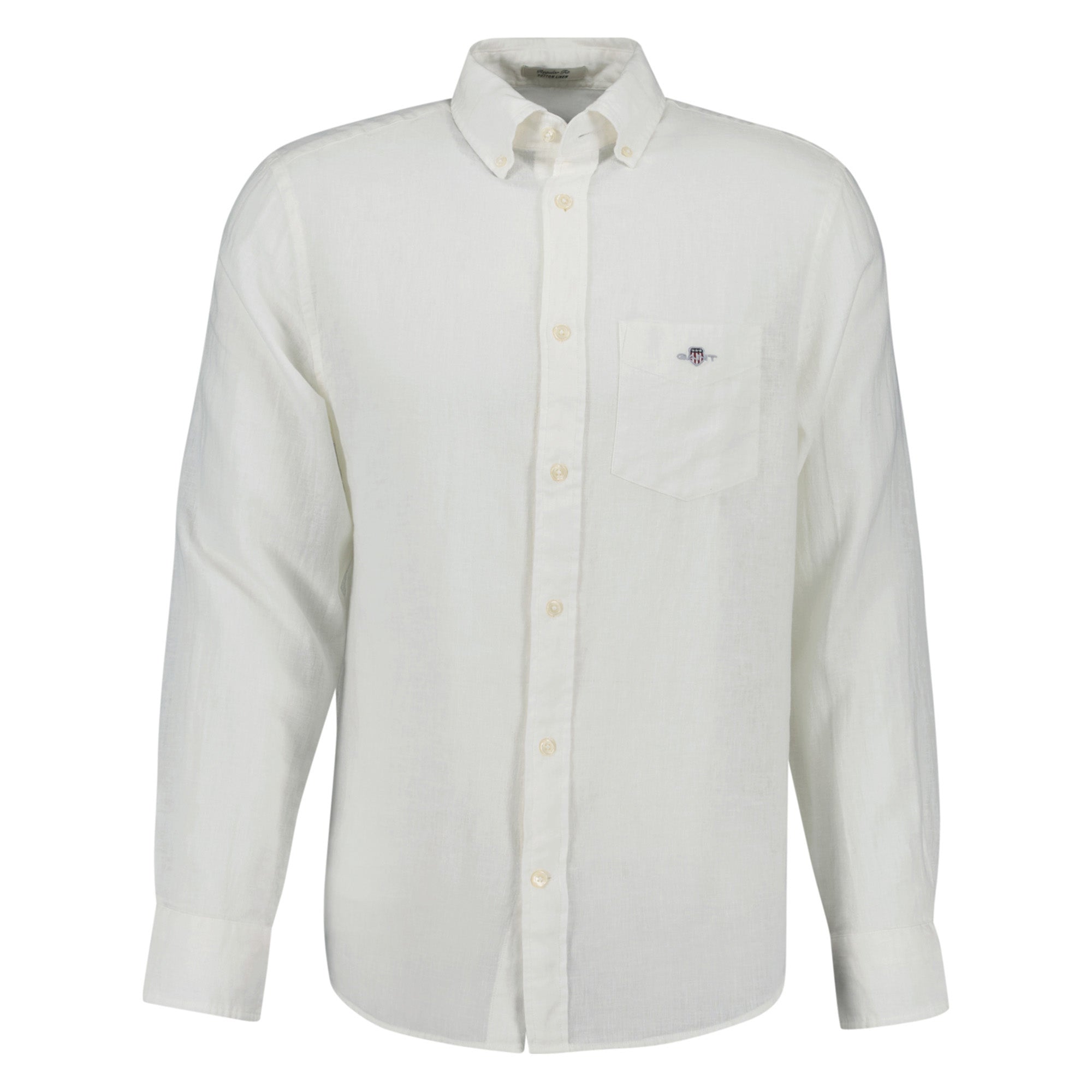 GANT Herren Hemd - Regular Cotton Linen Shirt, Leinen-Baumwoll-Mix, einfarbig