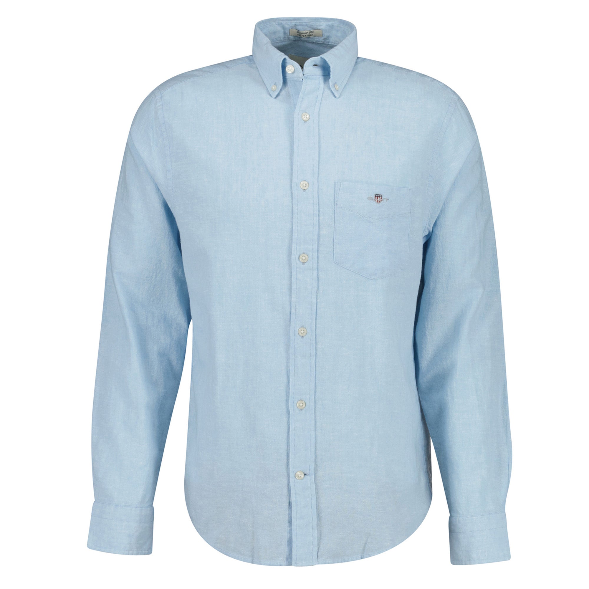 GANT Herren Hemd - Regular Cotton Linen Shirt, Leinen-Baumwoll-Mix, einfarbig