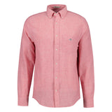 GANT Herren Hemd - Regular Cotton Linen Shirt, Leinen-Baumwoll-Mix, einfarbig
