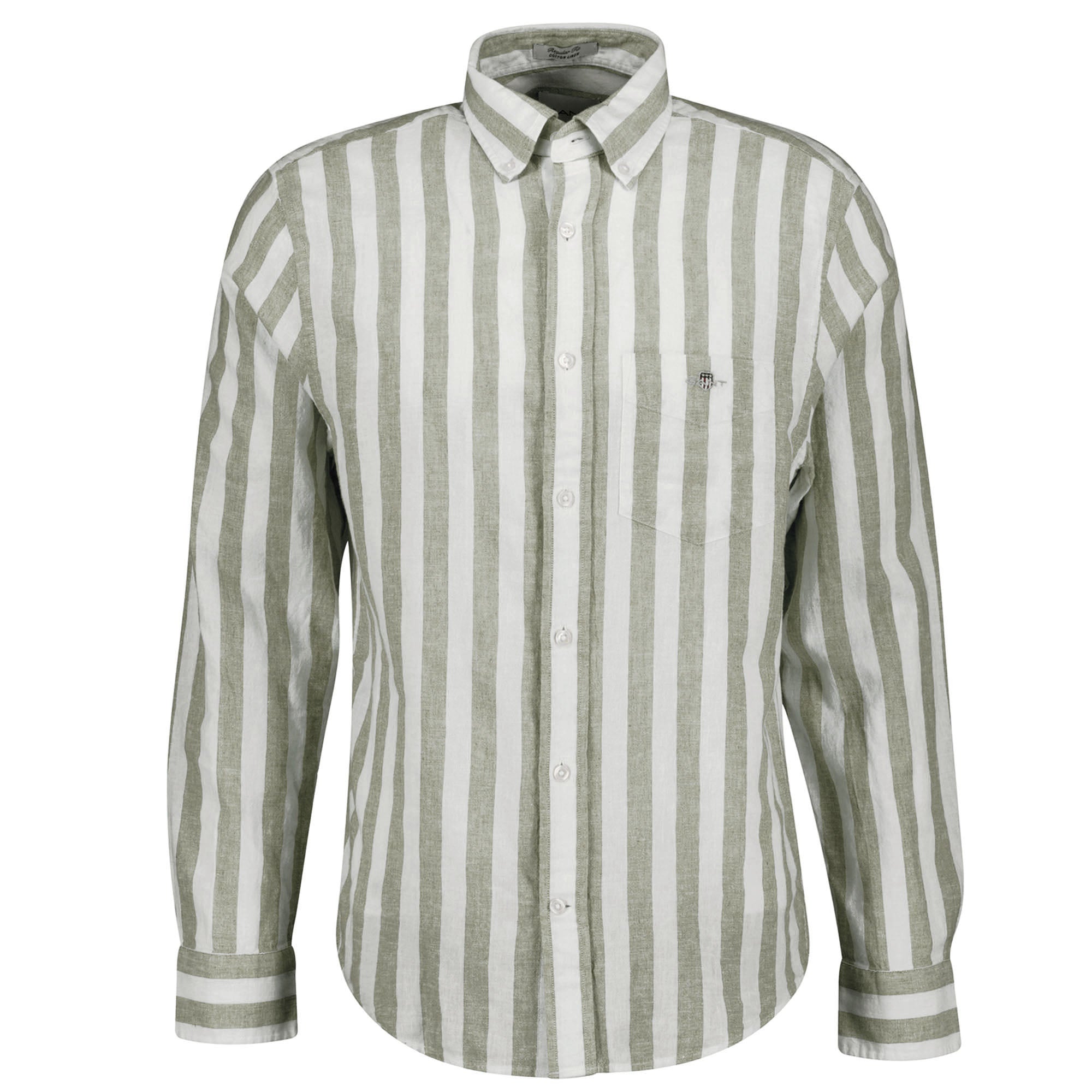 GANT Herren Hemd - Regular Cotton Linen Stripe Shirt, Leinen-Baumwoll-Mix, gestreift