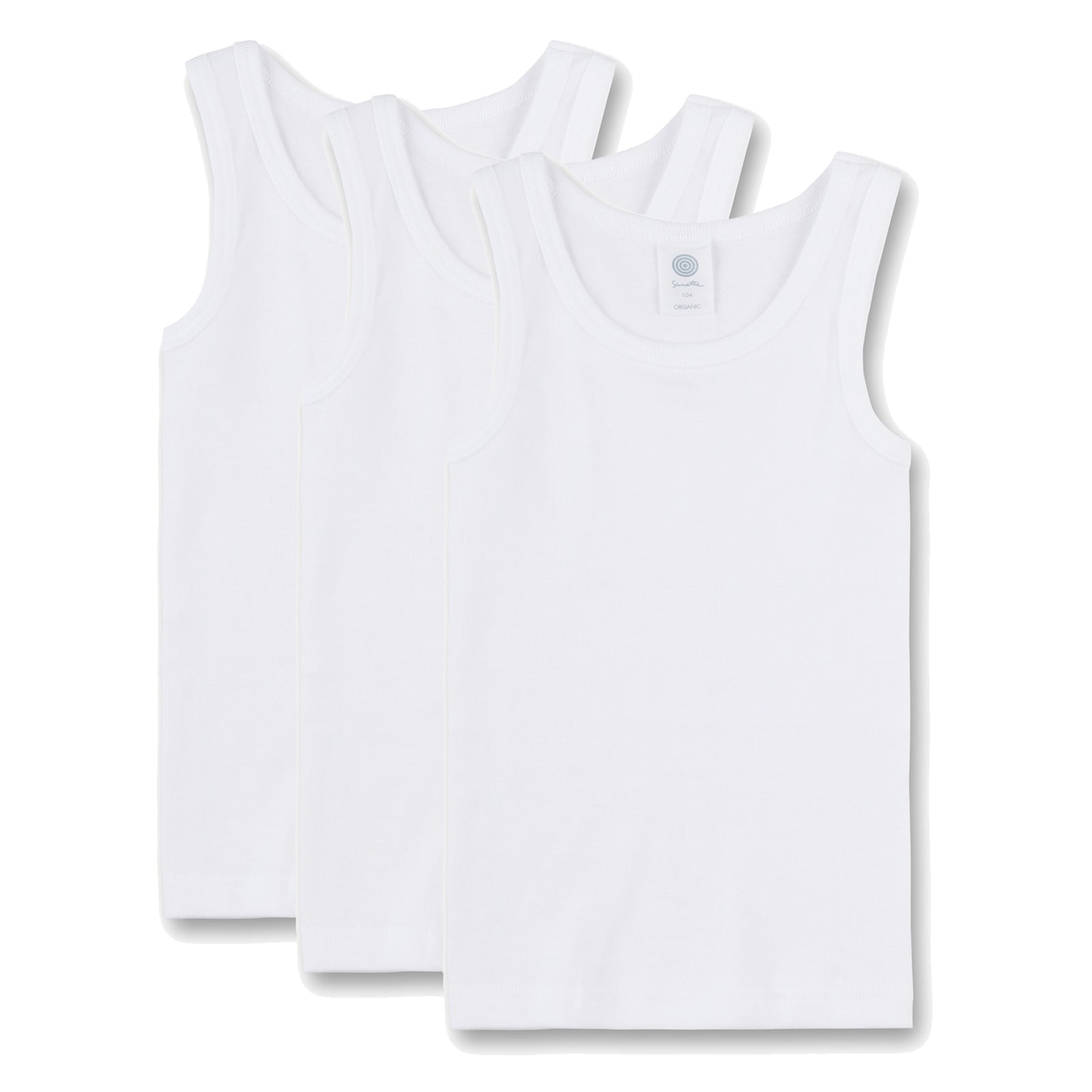 Sanetta Boys Undershirt Pack of 3 - Shirt without Sleeves, Tank Top, Basic, Organic Cotton