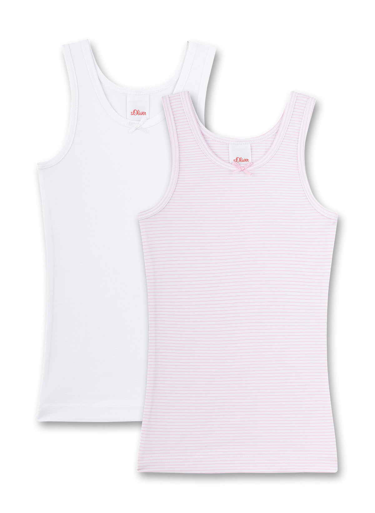 s.Oliver Girls Undershirt 2-Pack - Shirt without Arms, Shirt, fine rib, Cotton Stretch