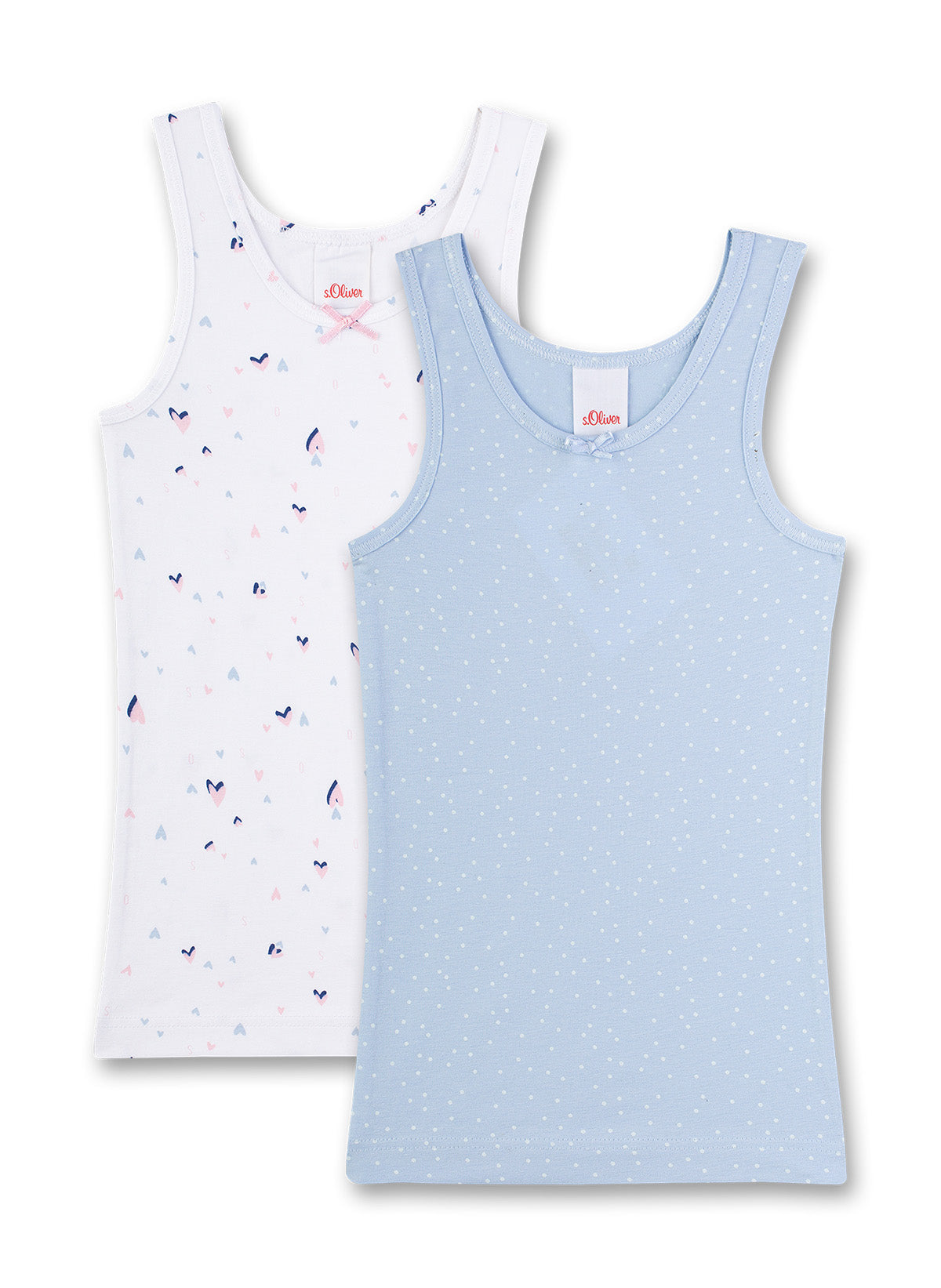 s.Oliver Girls Undershirt 2-Pack - Shirt without Arms, Shirt, fine rib, Cotton Stretch