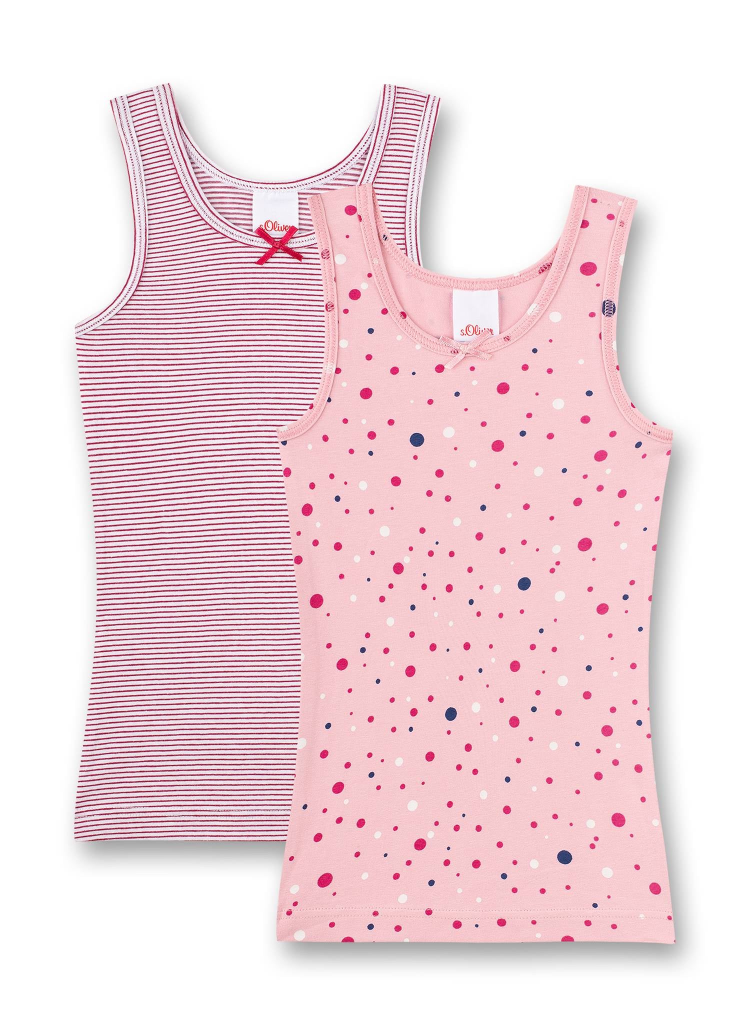 s.Oliver Girls Undershirt 2-Pack - Shirt without Arms, Shirt, fine rib, Cotton Stretch