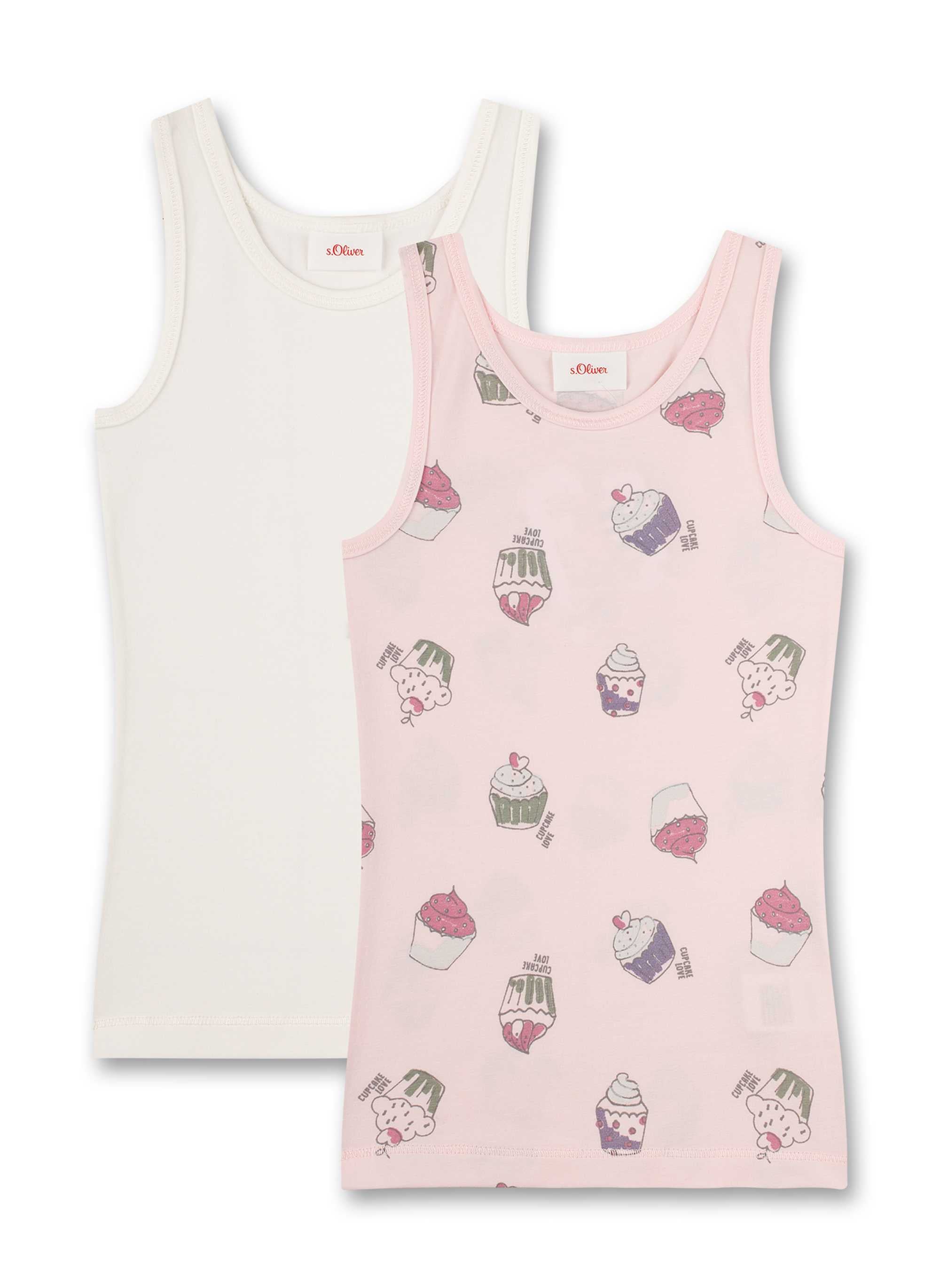 s.Oliver Girls Undershirt 2-Pack - Shirt without Arms, Shirt, fine rib, Cotton Stretch