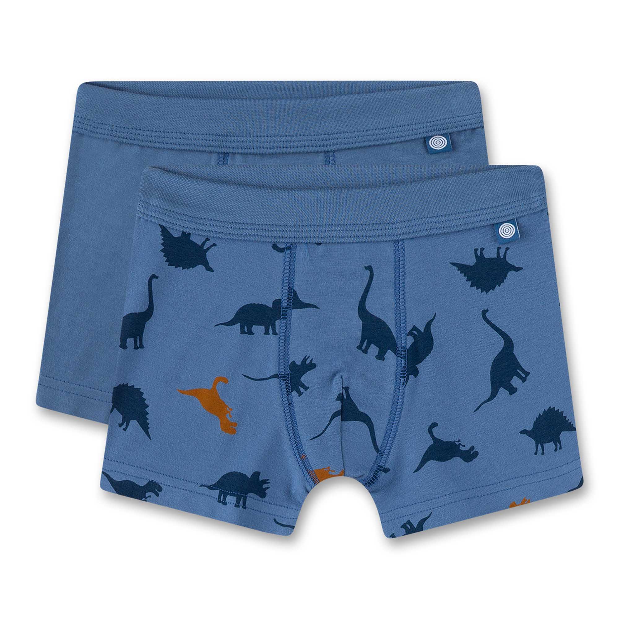Sanetta Jungen Shorts, 2er Pack - Kids, Unterhosen, Baumwoll-Stretch, Dino