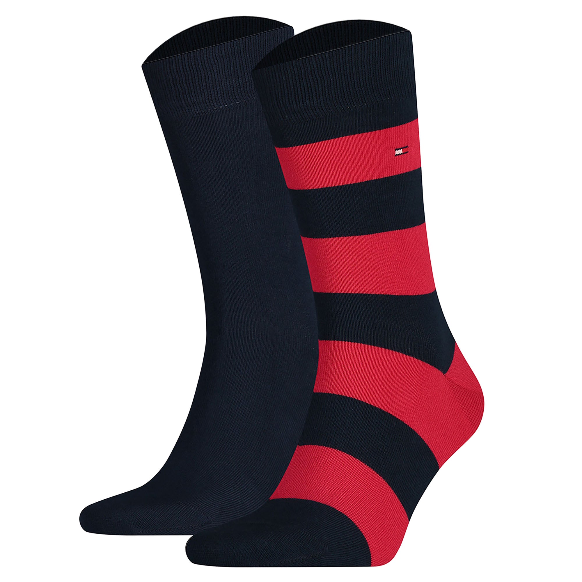 TOMMY HILFIGER Herren Socken, 2er Pack - Rugby Sock, Strümpfe, Streifen, uni/gestreift