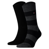 TOMMY HILFIGER Men Socks, Pack of 2 - Rugby Sock, Stockings, Stripes, uni/striped