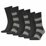 TOMMY HILFIGER Men Socks, Pack of 6 - Rugby Sock, Stockings, Stripes, uni/striped