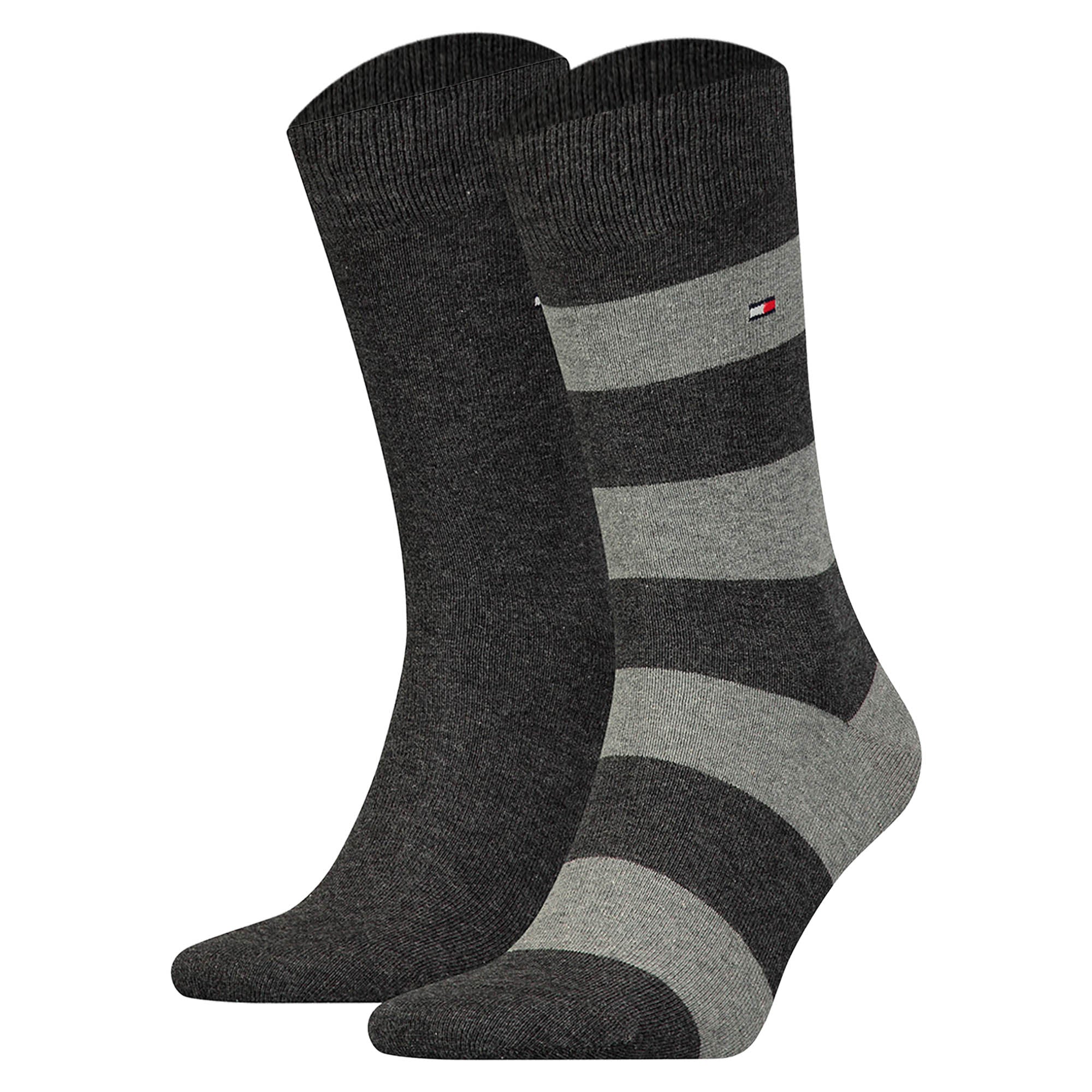 TOMMY HILFIGER Men Socks, Pack of 2 - Rugby Sock, Stockings, Stripes, uni/striped