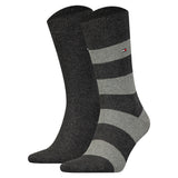 TOMMY HILFIGER Men Socks, Pack of 2 - Rugby Sock, Stockings, Stripes, uni/striped