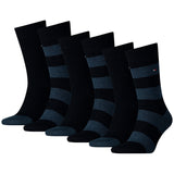 TOMMY HILFIGER Men Socks, Pack of 6 - Rugby Sock, Stockings, Stripes, uni/striped