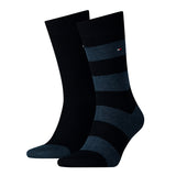 TOMMY HILFIGER Herren Socken - Rugby Sock, Strümpfe, Streifen, uni/gestreift, Vorteilspack