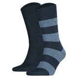 TOMMY HILFIGER Herren Socken, 2er Pack - Rugby Sock, Strümpfe, Streifen, uni/gestreift