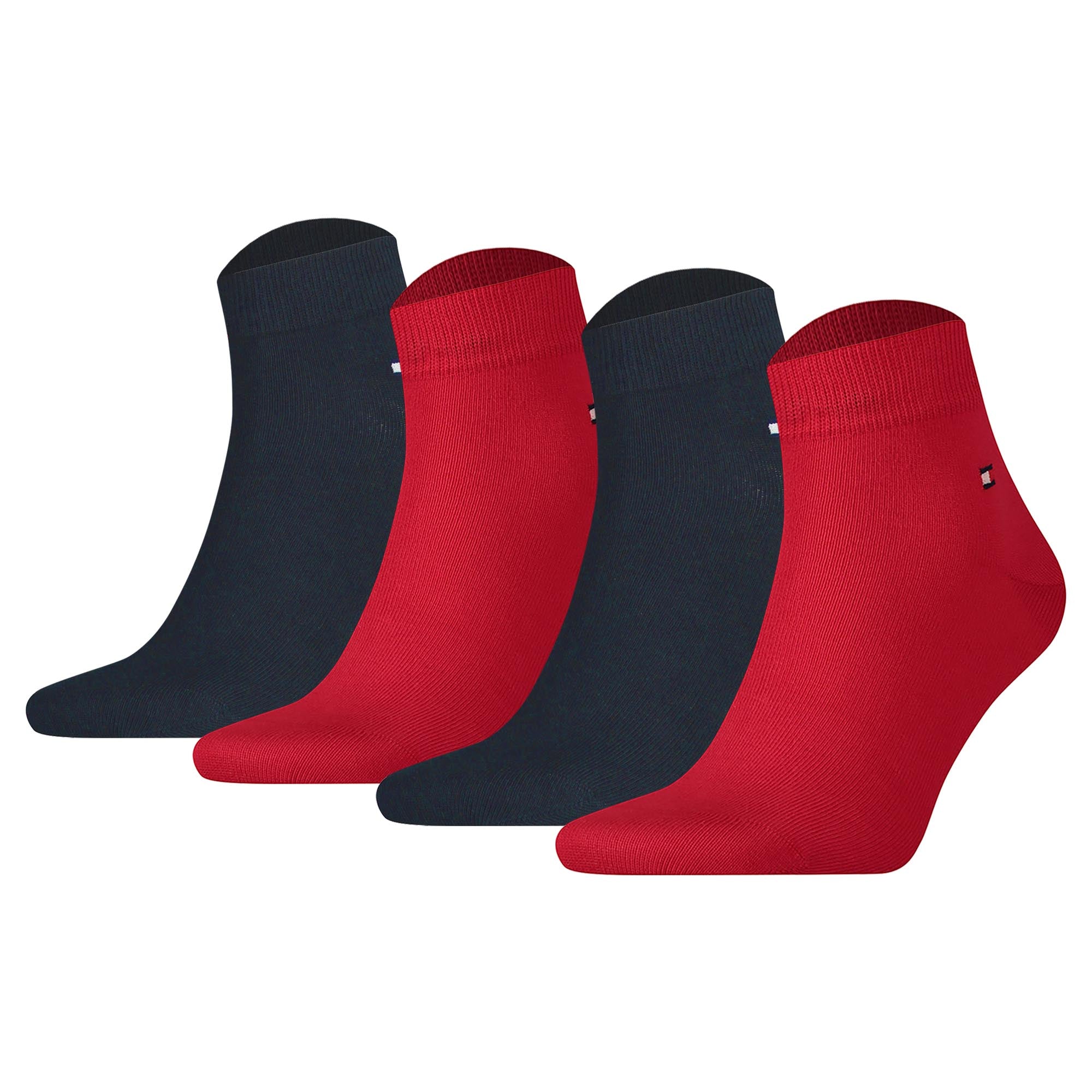 TOMMY HILFIGER Men's Quarter Socks, 4-pack - Sneaker, Plain, 39-49