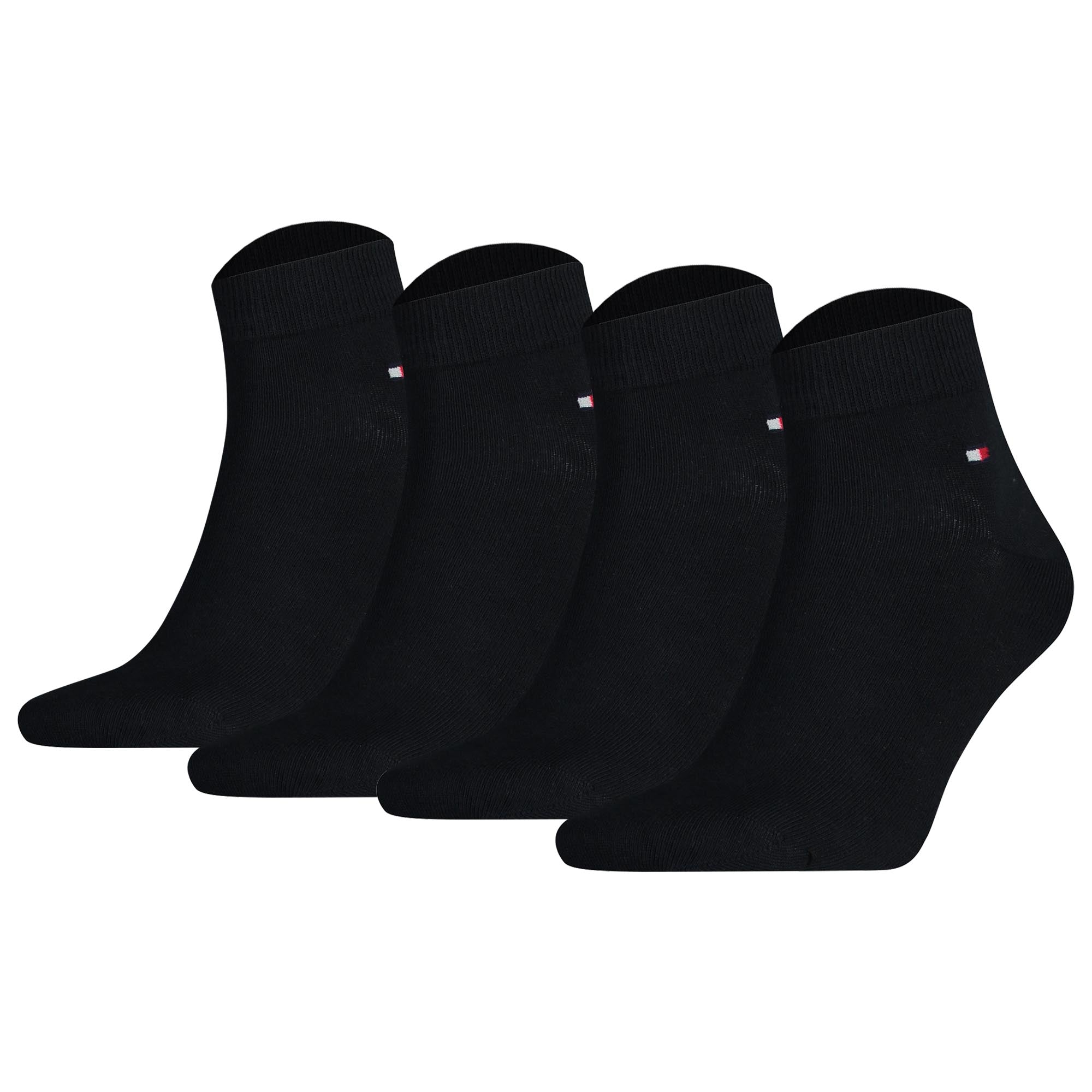 TOMMY HILFIGER Men's Quarter Socks, 4-pack - Sneaker, Plain, 39-49