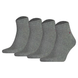 TOMMY HILFIGER Men's Quarter Socks, 4-pack - Sneaker, Plain, 39-49